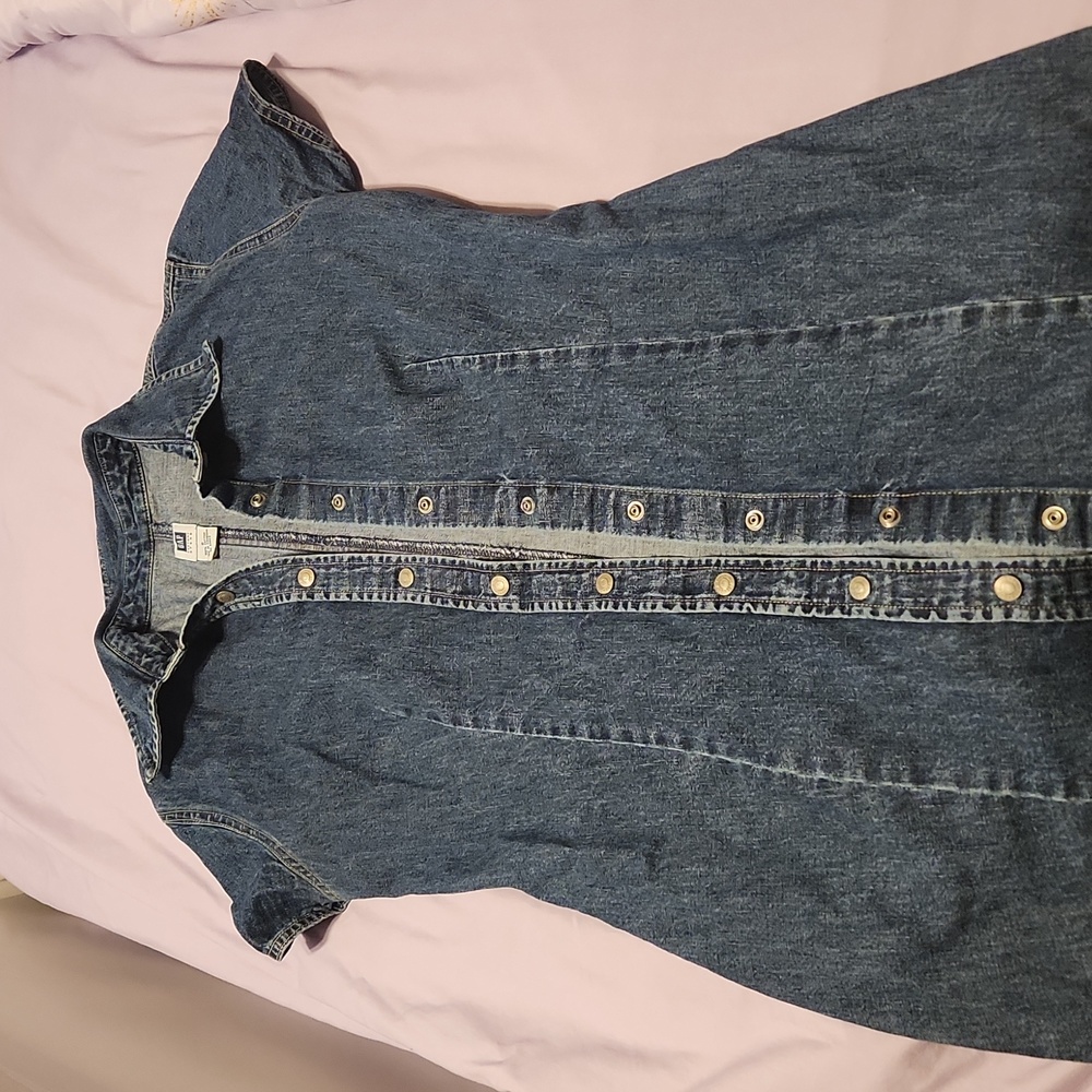 Gap denim snap up dress